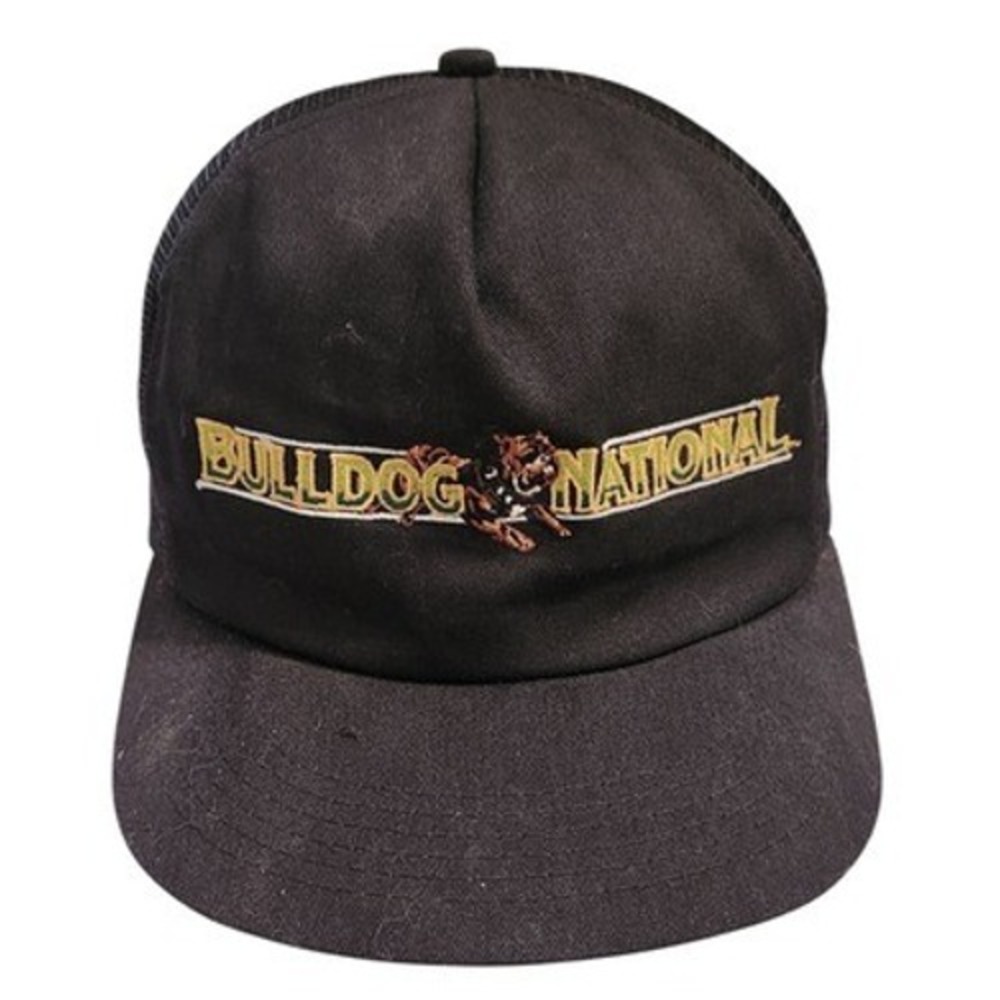 Bulldog‎ National Black Mesh Trucker Hat Snapback Vintage Style Cap